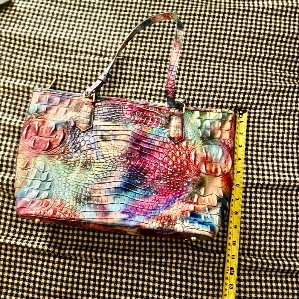 Rare BRAHMIN Awestruck Melbourne Medium Asher Leather Tote Bag Rainbow Multi HTF - Picture 11 of 14